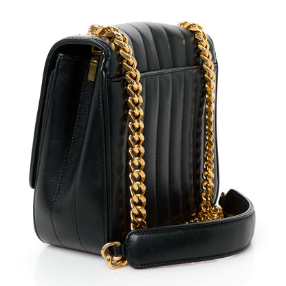 Saint Laurent Lambskin Matelasse Monogram Medium Vicky Chain Bag Black 3 of 11