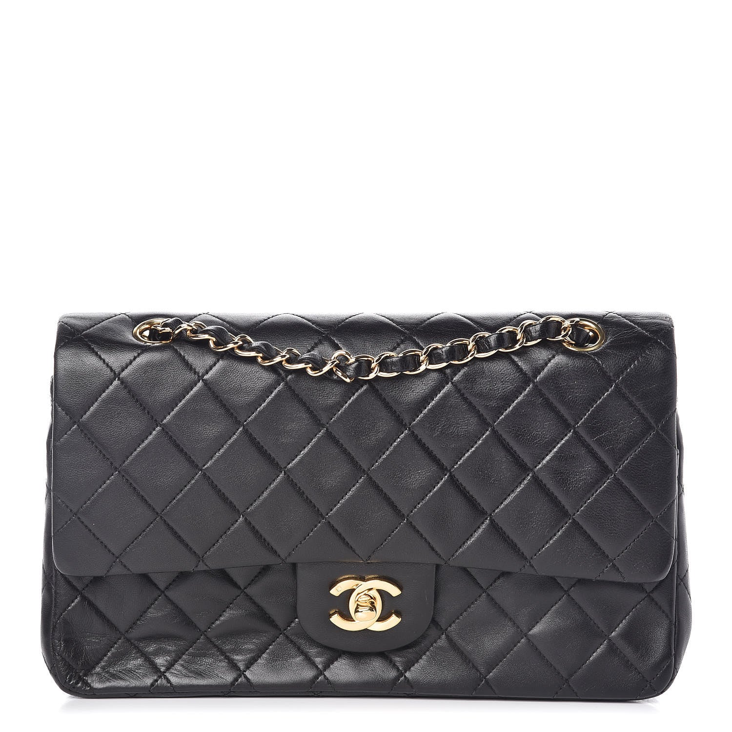 Chanel Lambskin Quilted Medium Double Flap Bag Black 1 of 12