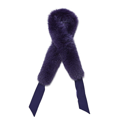 Gucci Silk Fox Fur Panel Scarf Purple 1 of 5