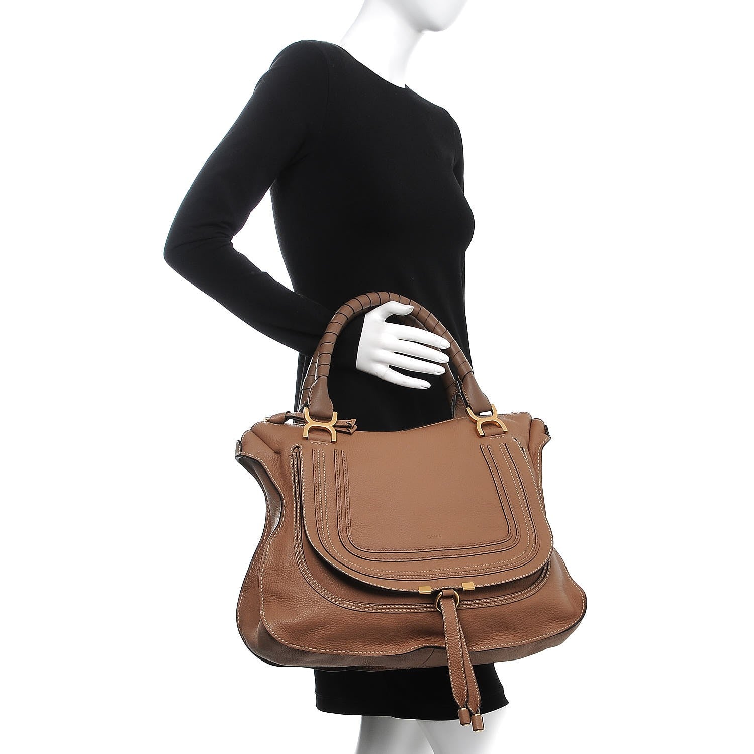 Chloe Calfskin Large Marcie Satchel Nut 2 of 9
