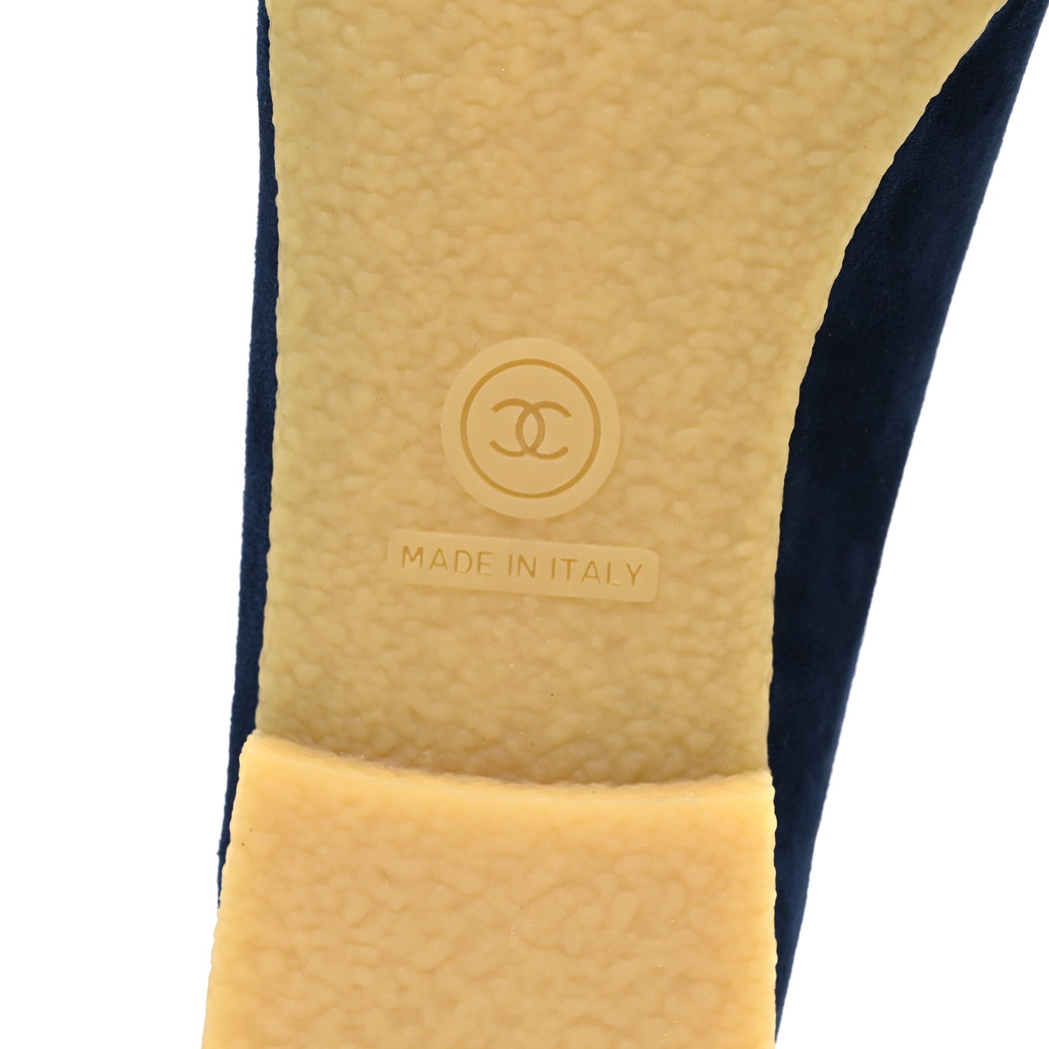 Chanel Suede Calfskin Cap Toe CC Ballerina Flats 40 Navy Black 8 of 10