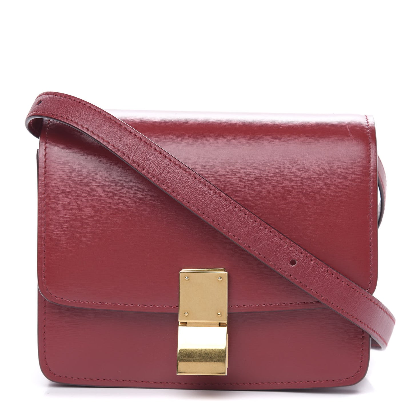Box Calfskin Small Classic Box Flap Bag Red