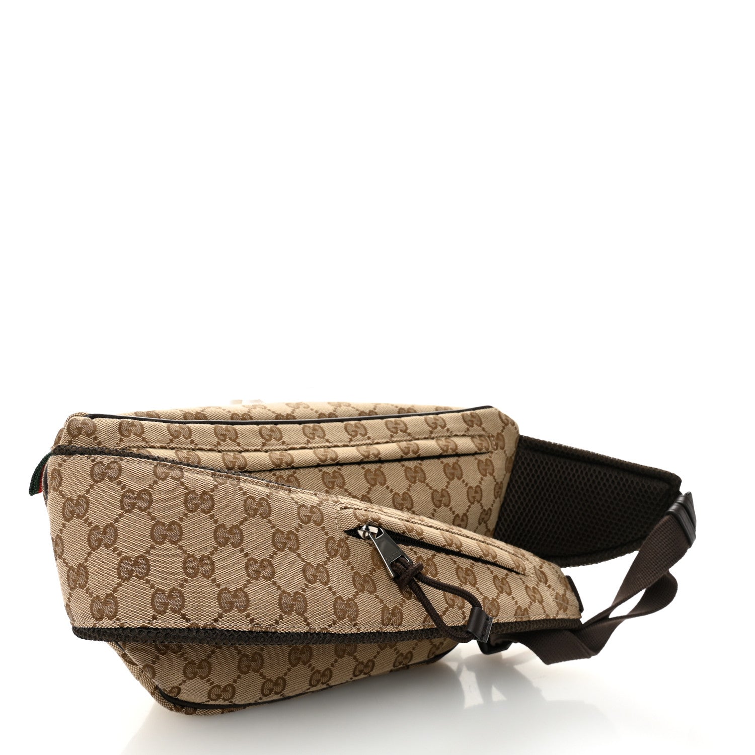 Gucci Monogram Large Belt Bag Beige Dark Brown 3 of 9