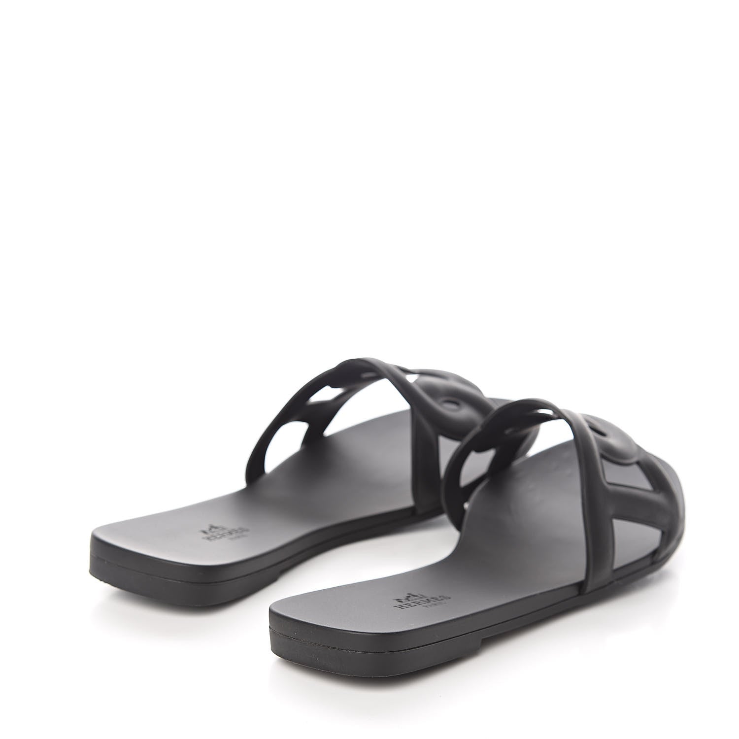 Hermes Rubber Aloha Sandals 39 Black 4 of 8