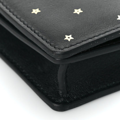Christian Dior Calfskin Embossed Stars Wallet on Chain Black Gold 6 of 8