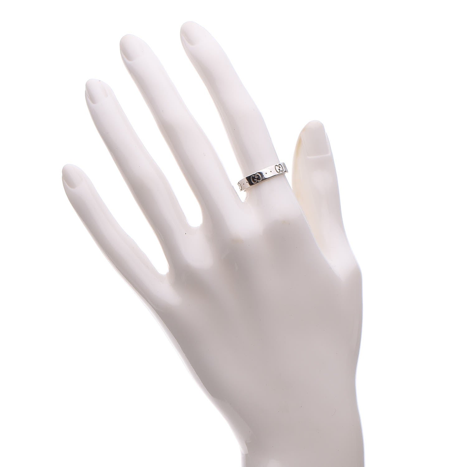 Gucci 18K White Gold 4mm Icon Thin Band Ring 52 6 2 of 4