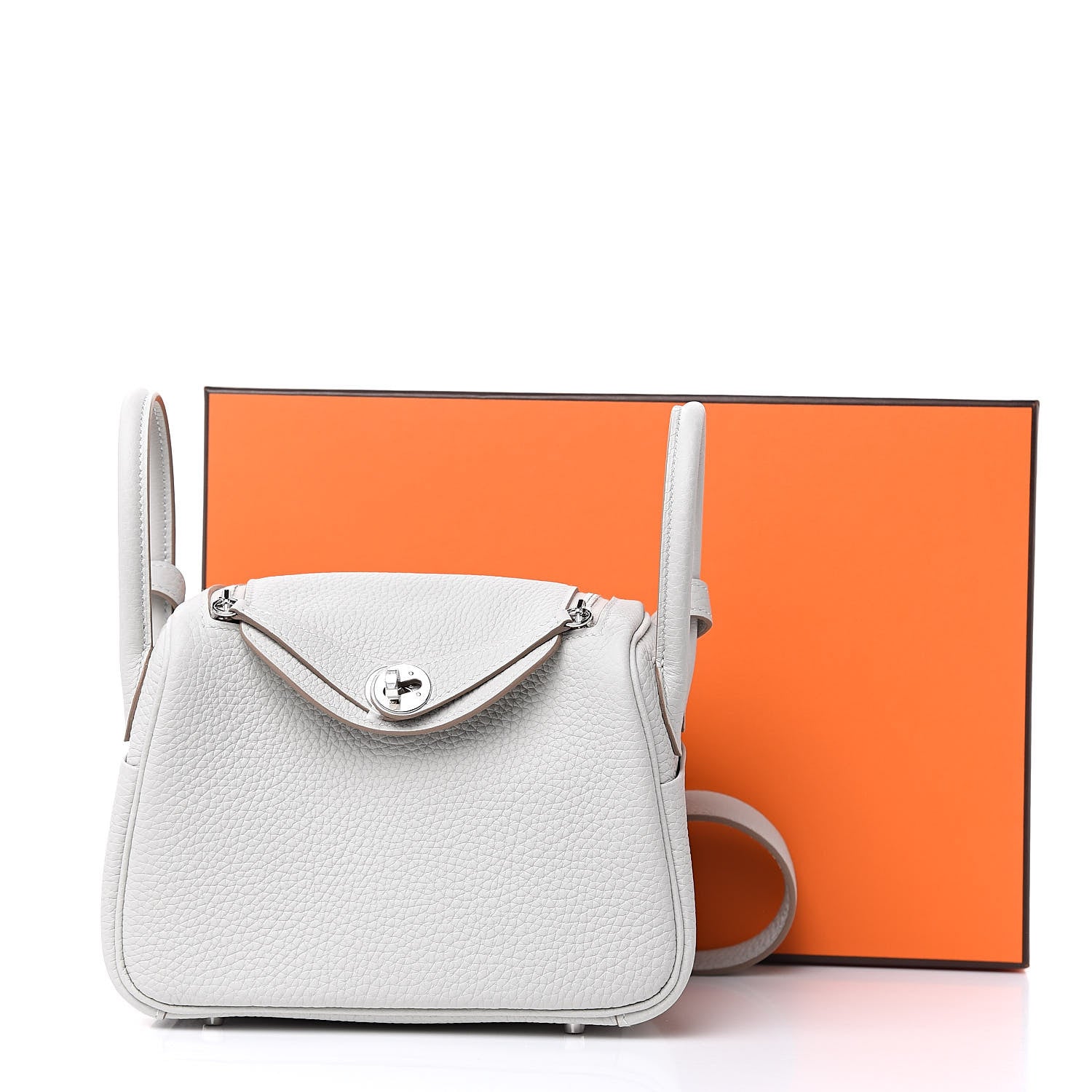 Hermes Taurillon Clemence Mini Lindy 20 Gris Perle 9 of 9