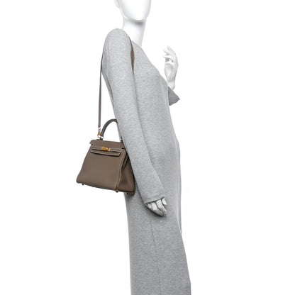 Hermes Togo Kelly Retourne 25 Etoupe 2 of 11