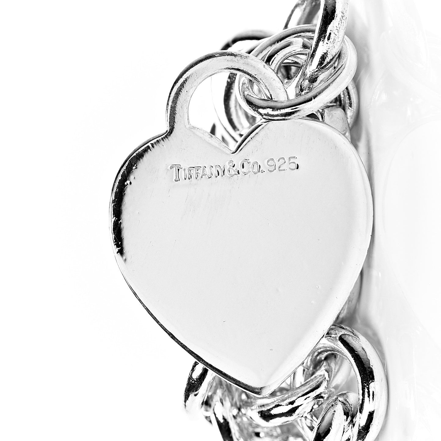 Sterling Silver Heart Tag Charm Bracelet