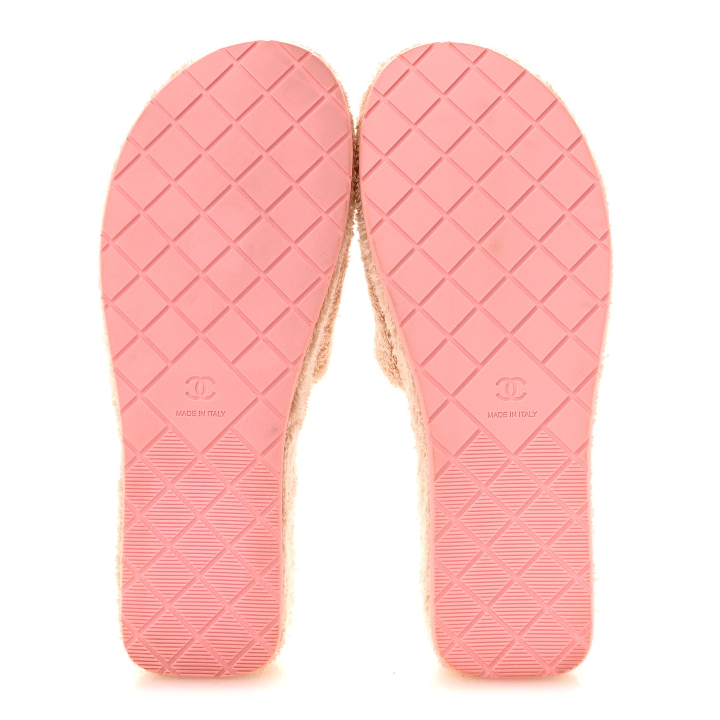 Terry Cloth CC Wedge Sandals 38 Pink