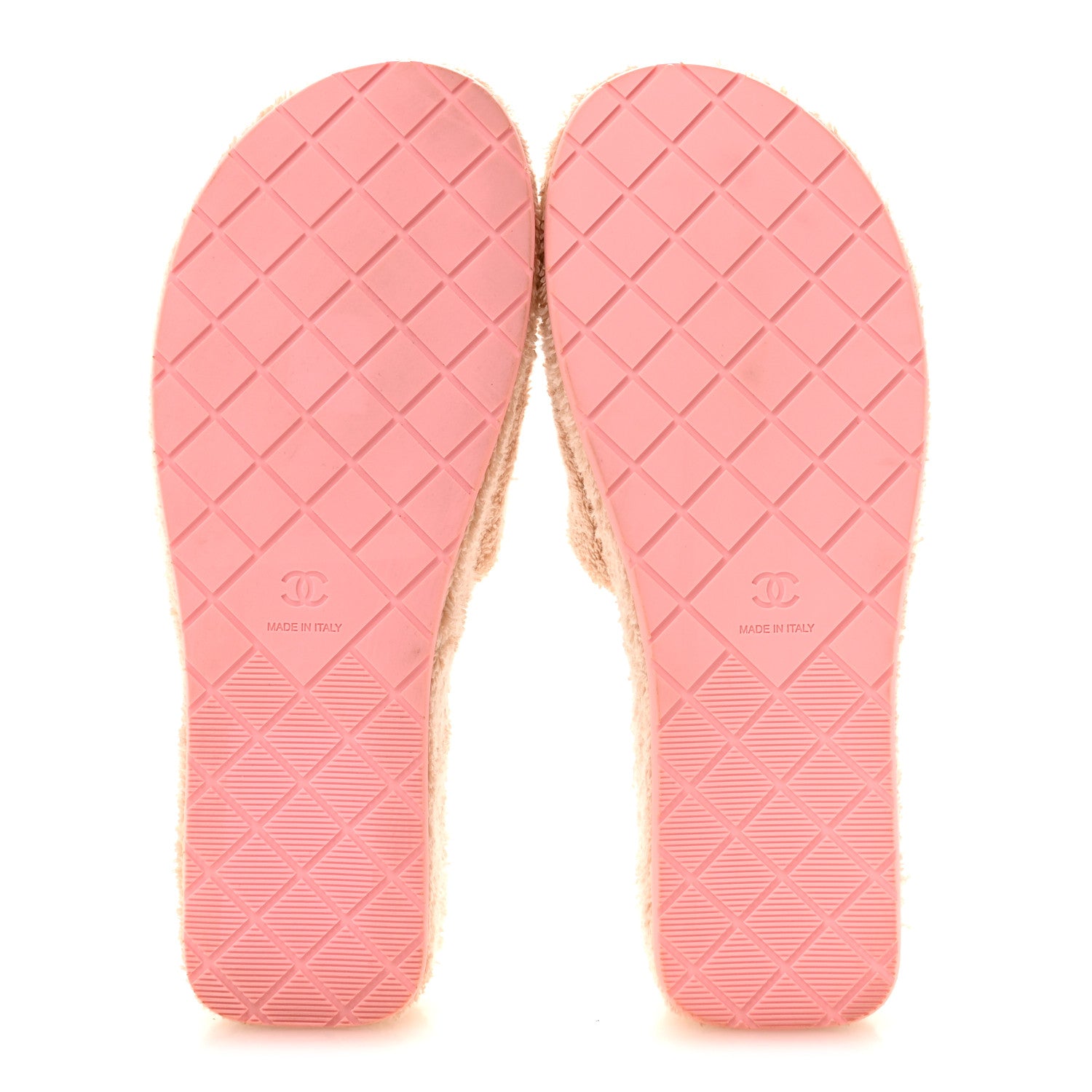Chanel Terry Cloth CC Wedge Sandals 38 Pink 6 of 9