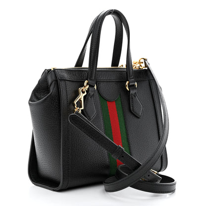 Gucci Textured Calfskin Web Small Ophidia Tote Bag Black 3 of 12