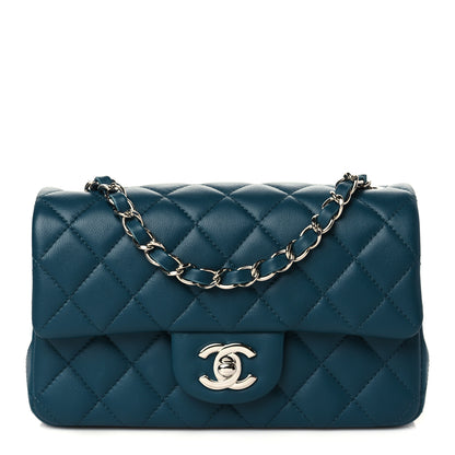 Chanel Lambskin Quilted Mini Rectangular Flap Dark Blue 1 of 9