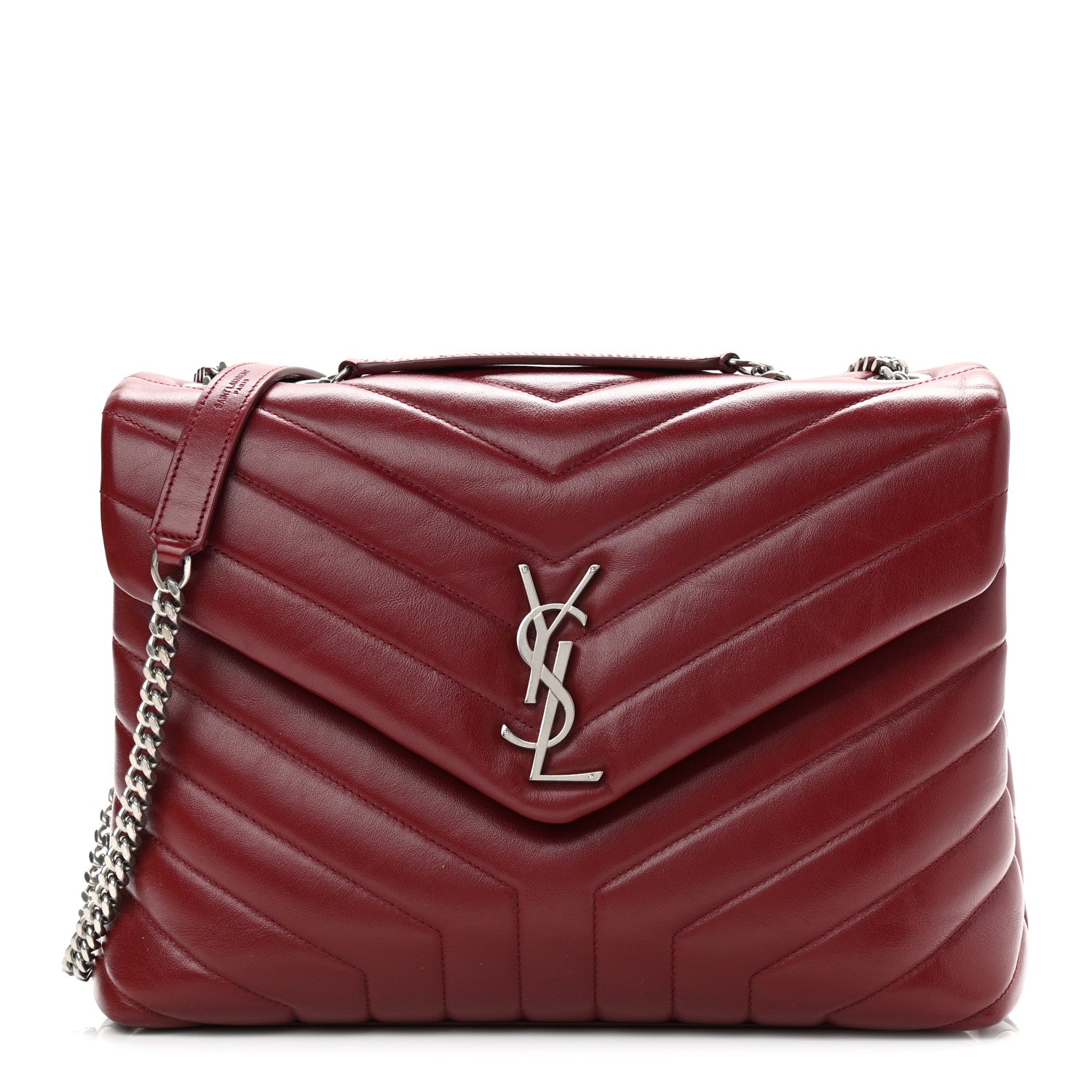 Saint Laurent Calfskin Y Quilted Monogram Medium Loulou Chain Satchel Palissandre 1 of 14