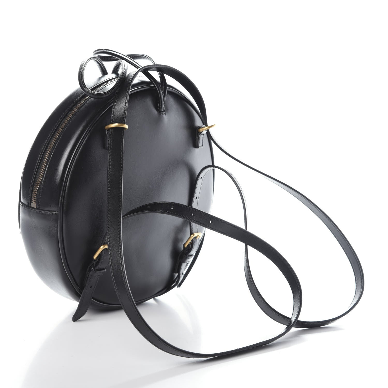 Gucci Calfskin LA Round Backpack Black Gold 2 of 8