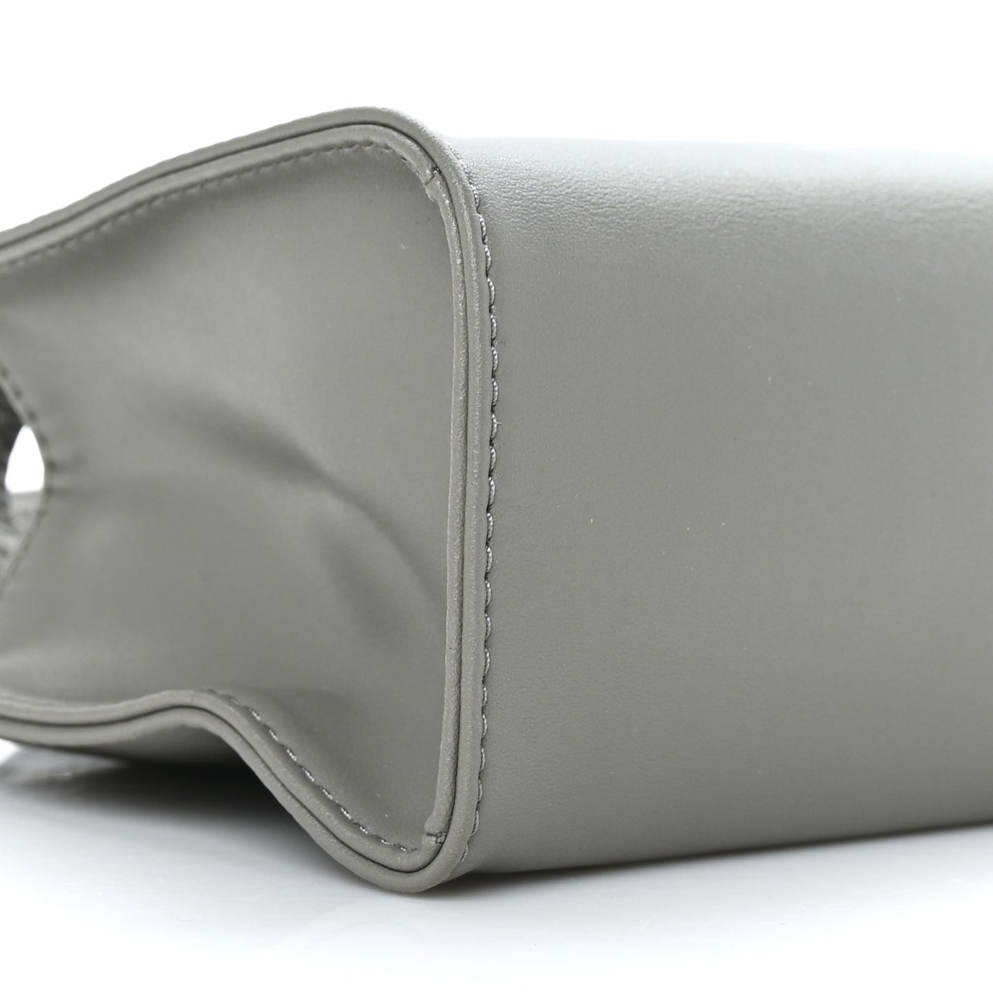 Vegan Leather Small Shopping Bag Grey