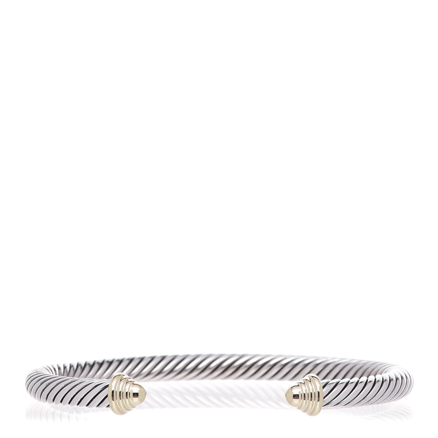 David Yurman Sterling Silver 14K Yellow Gold 5mm Cable Classics Bracelet 1 of 5