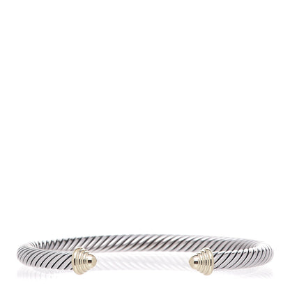 David Yurman Sterling Silver 14K Yellow Gold 5mm Cable Classics Bracelet 1 of 5