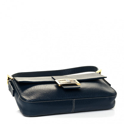 Fendi Boarskin Baguette Navy Blue 3 of 4
