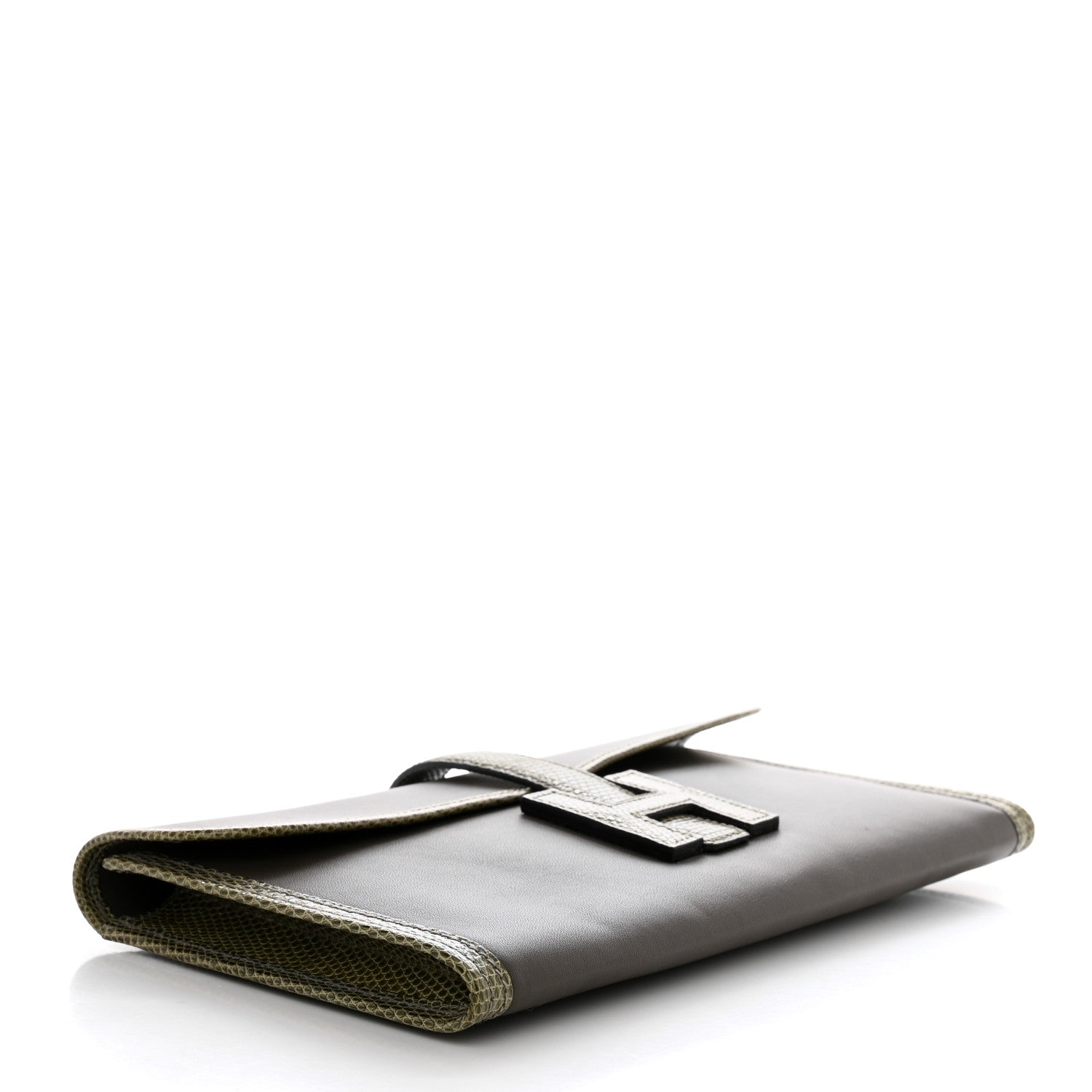 Hermes Swift Lizard Jige Elan Touch 29 Clutch Etain Ombre 4 of 8