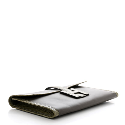 Hermes Swift Lizard Jige Elan Touch 29 Clutch Etain Ombre 4 of 8