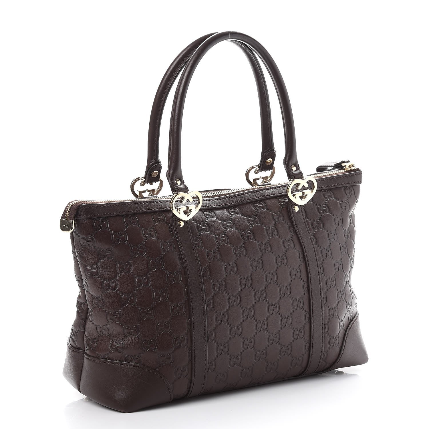 Gucci Guccissima Small Lovely Heart Tote Chocolate 3 of 10