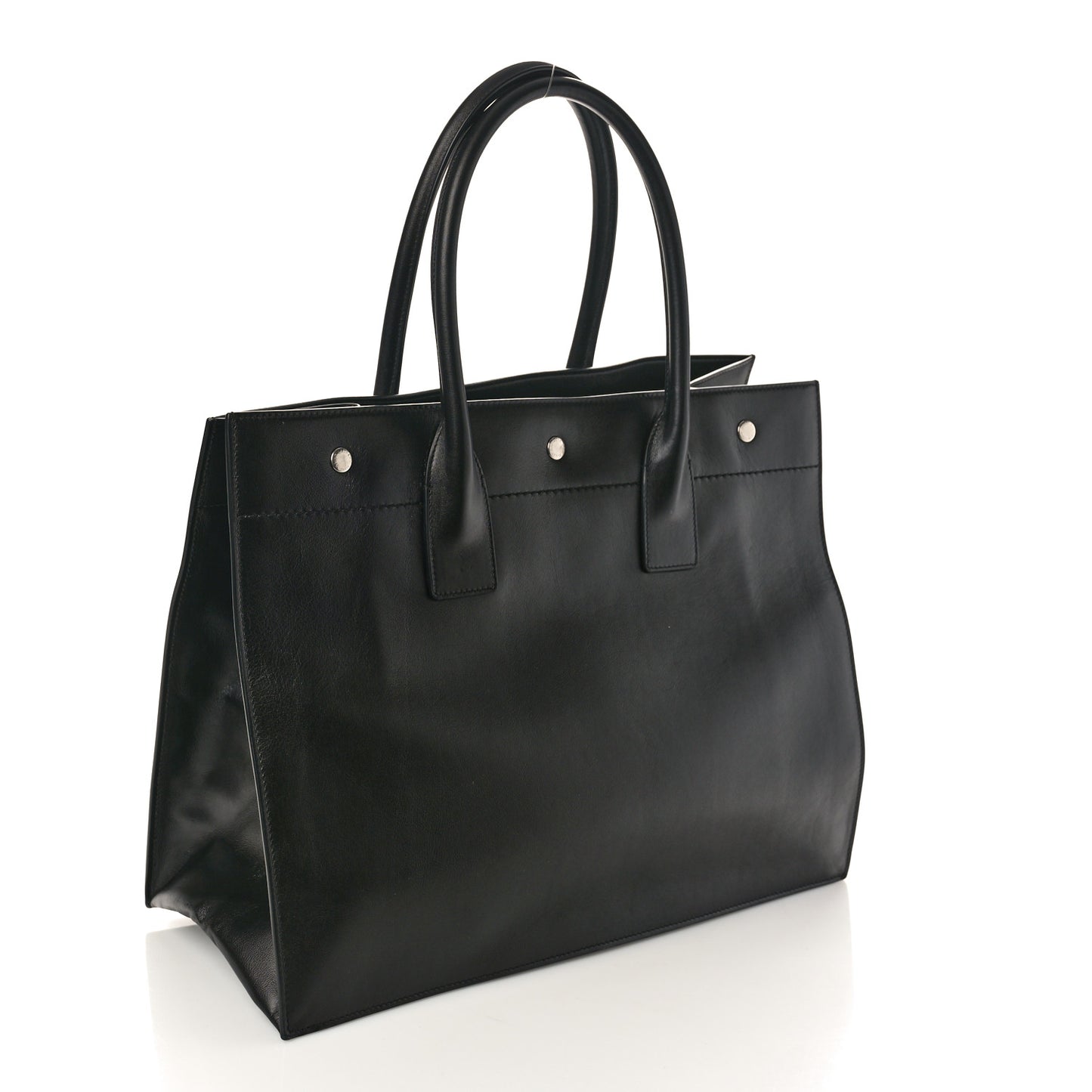 Smooth Calfskin Rive Gauche Small Tote Black