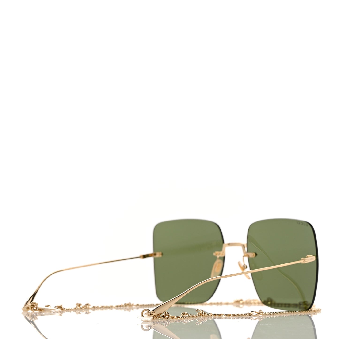 Acetate Detachable Charm Square Frame Sunglasses GG1147S Green