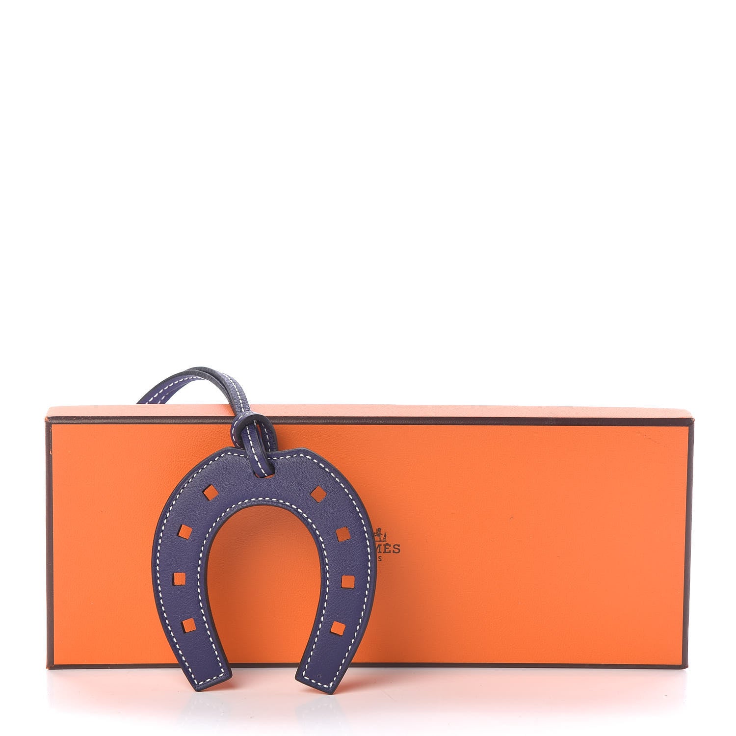 Hermes Swift Paddock Horseshoe Bag Charm Bleu Encre 4 of 4