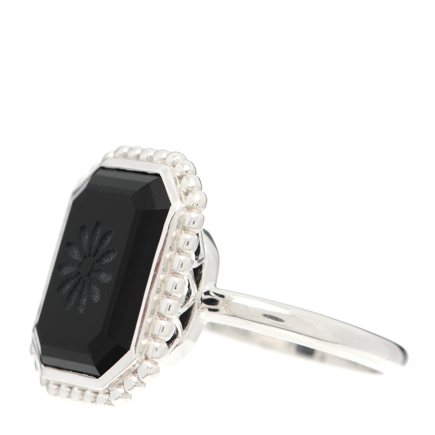 Sterling Silver Black Onyx Ziegfeld Daisy Ring 53 6.25