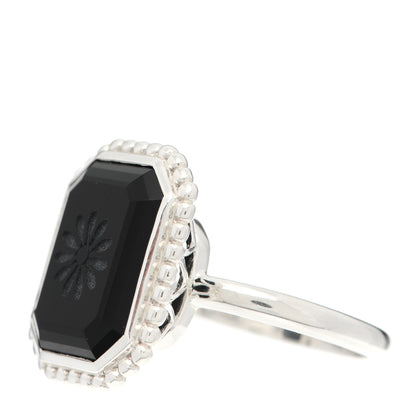 Tiffany Sterling Silver Black Onyx Ziegfeld Daisy Ring 53 6.25 3 of 6