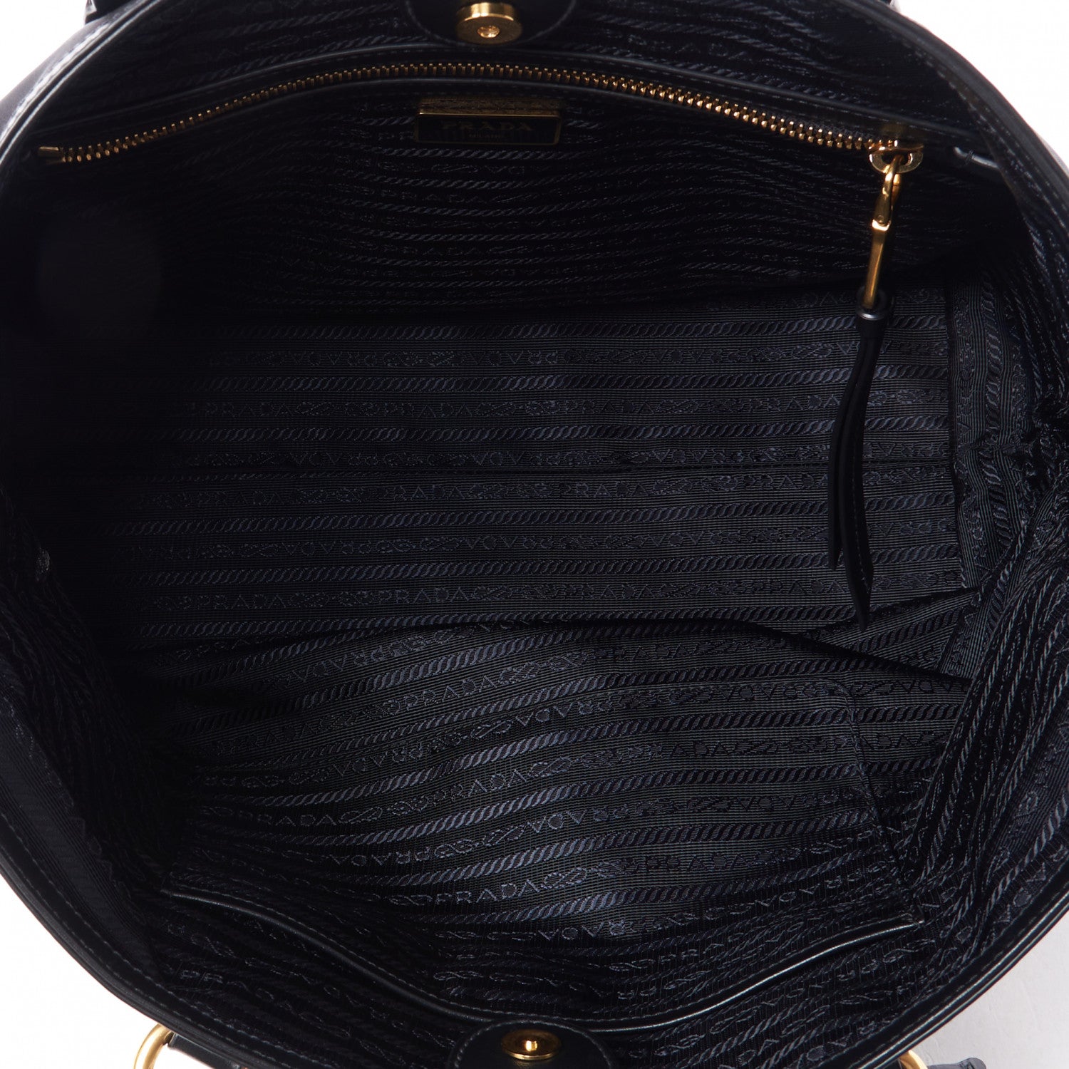 Prada Tessuto Nylon Soft Calf Shopping Tote Black 6 of 8
