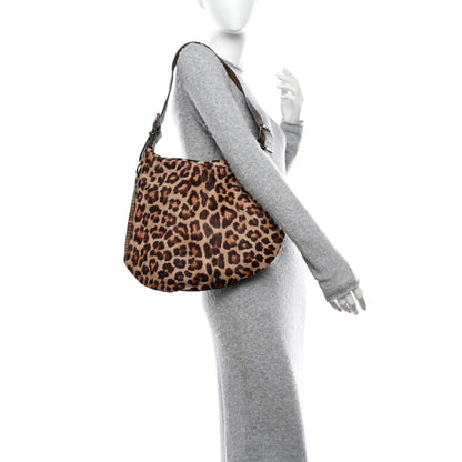 Fendi Zucca Calf Hair Leopard Lizard Oyster Tobacco Beige Multicolor 2 of 11