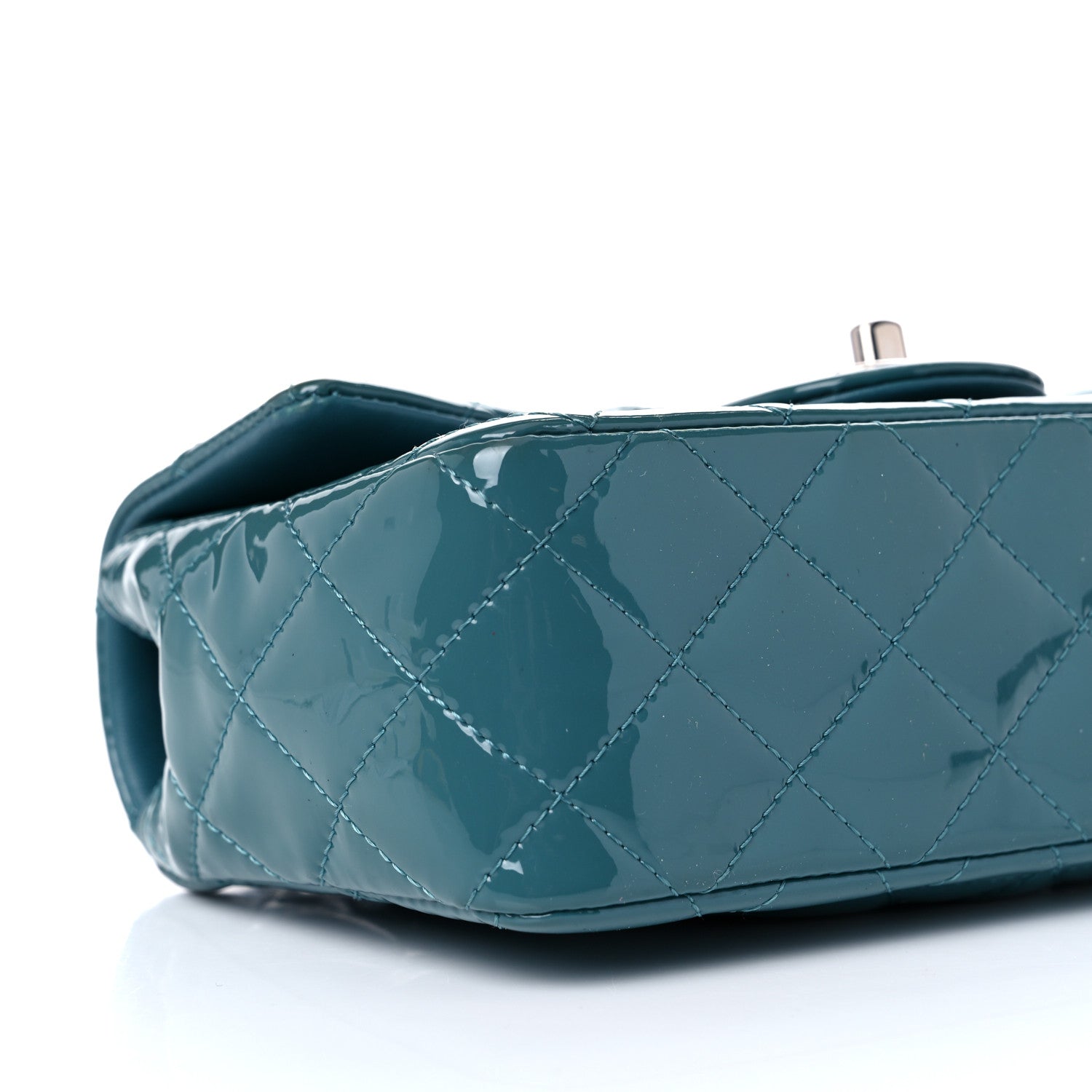 Chanel Patent Quilted Mini Rectangular Flap Turquoise 5 of 12