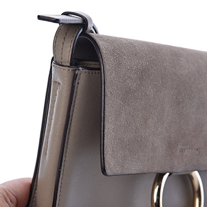 Chloe Suede Calfskin Small Faye Shoulder Bag Motty Grey 13 of 17