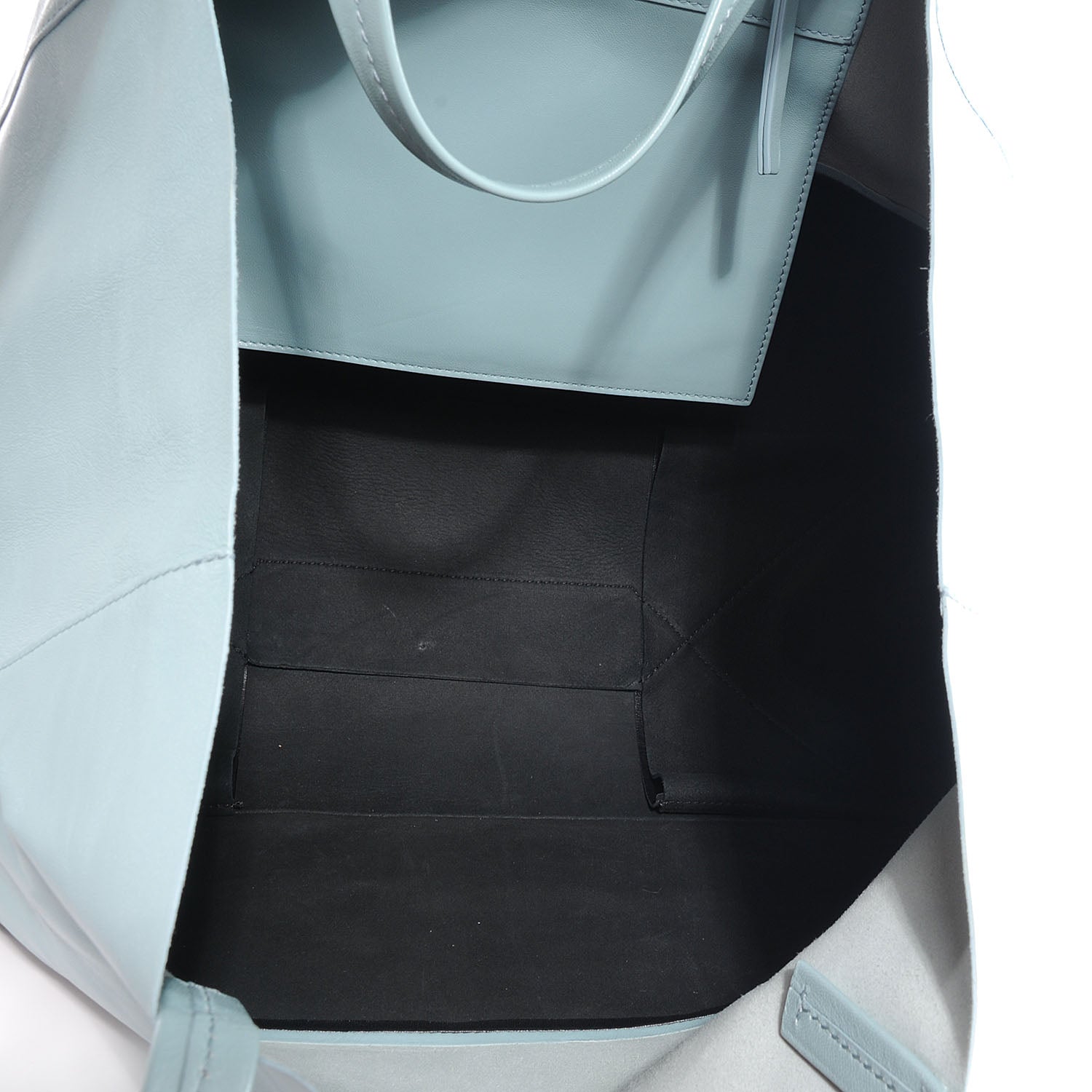 Celine Lambskin Horizontal Bi-Color Cabas Black Glacier 6 of 8