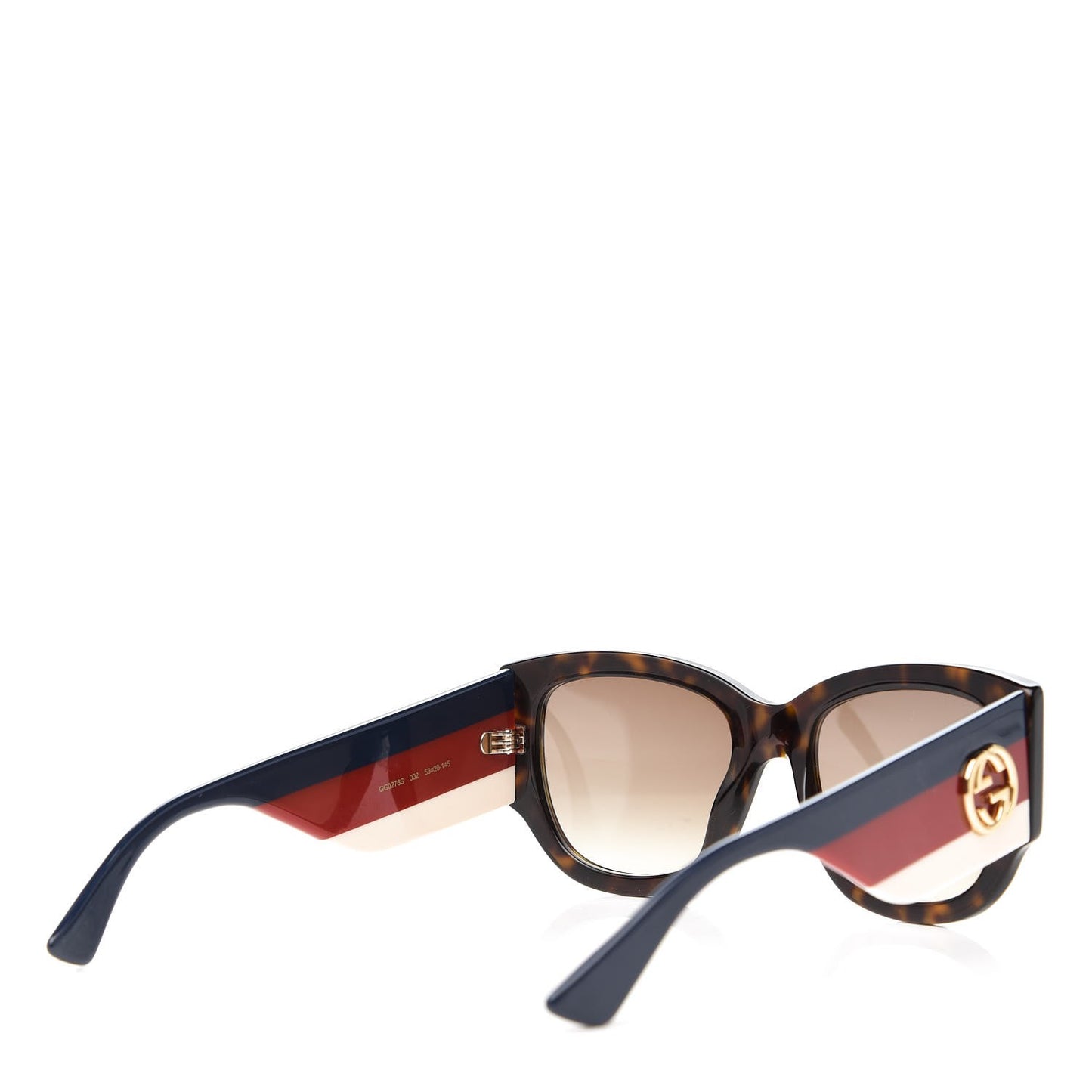 Acetate Web Oversized Frame Rectangle Sunglasses GG0276S Tortoiseshell