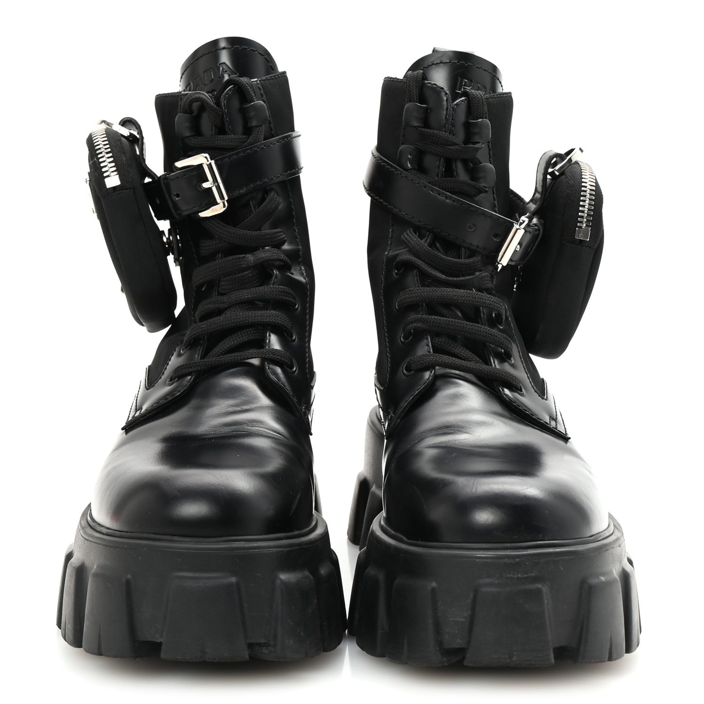 Spazzolato Rois Nylon Metal Triangle Logo Monolith Pouch Pocket 55mm Boots 38 Black