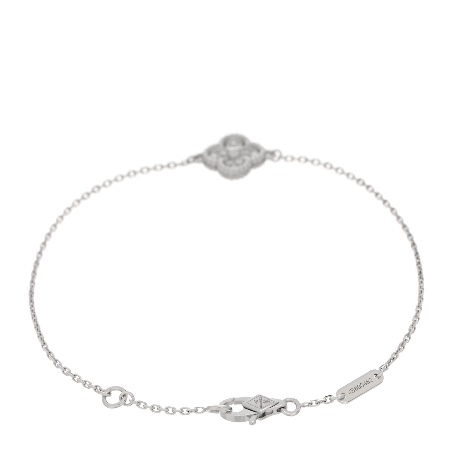 18K White Gold Diamond Sweet Alhambra Bracelet