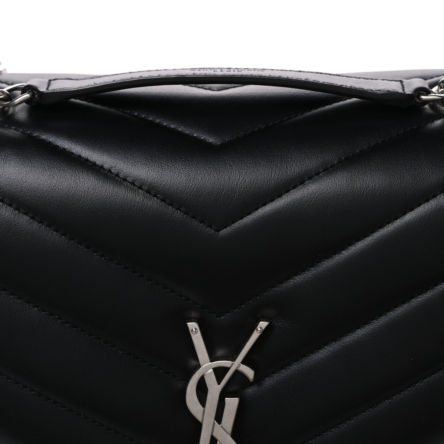 Saint Laurent Calfskin Y Quilted Monogram Medium Loulou Chain Satchel Black 8 of 10