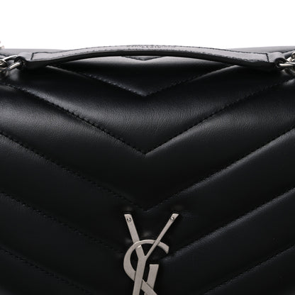 Saint Laurent Calfskin Y Quilted Monogram Medium Loulou Chain Satchel Black 8 of 10