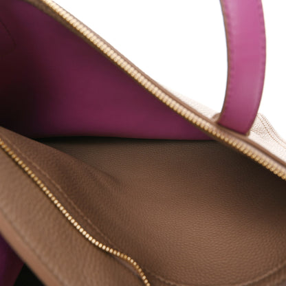 Salvatore Ferragamo Grained Calfskin Double Handle Medium Amy Tote Beige Pink 6 of 11