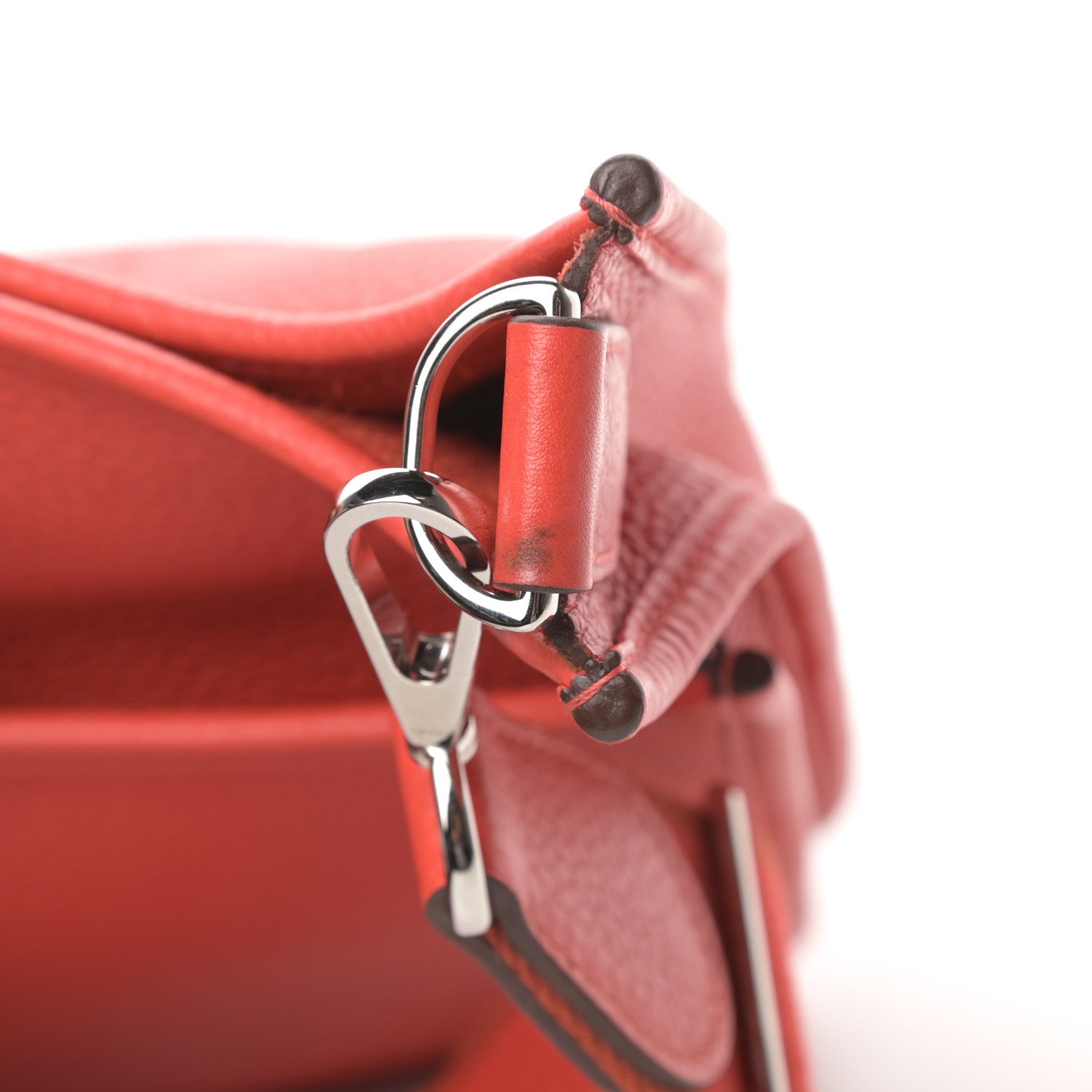 Hermes Taurillon Clemence Amazone Evelyne III PM Orange Poppy Rouge Casaque 12 of 12