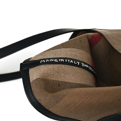 Burberry Coated Canvas Mega Check Medium Doodle Tote Black 6 of 16