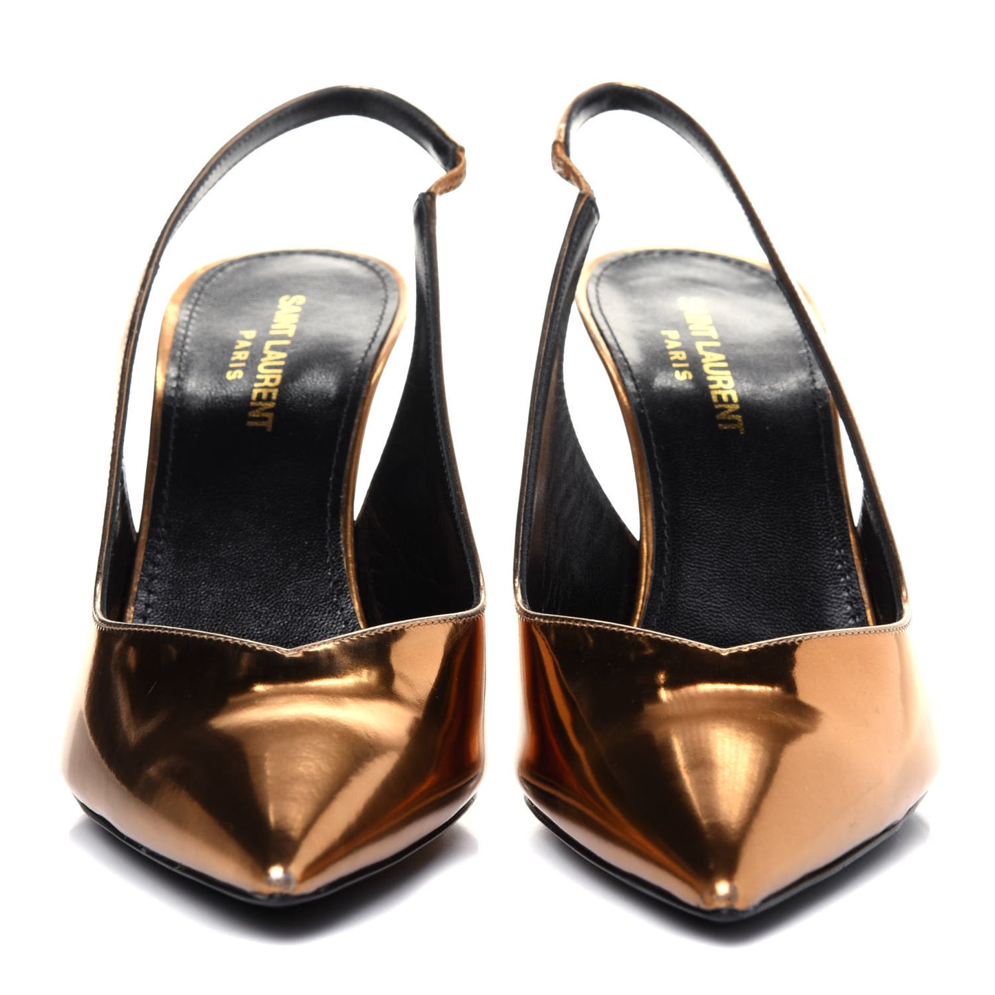 Laminated Calfskin Kiki 85 Slingback Pumps 37.5 Egypt Gold