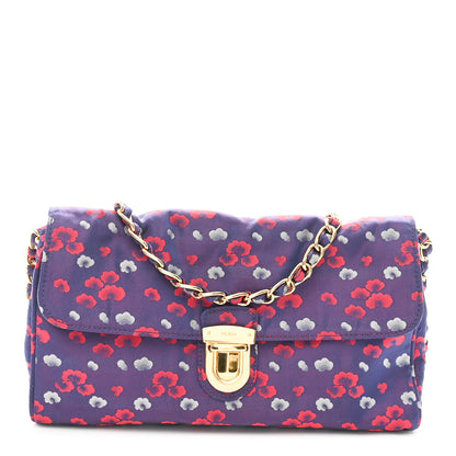 Prada Tessuto Nylon Lurex Embroidered Flap Viola 1 of 13