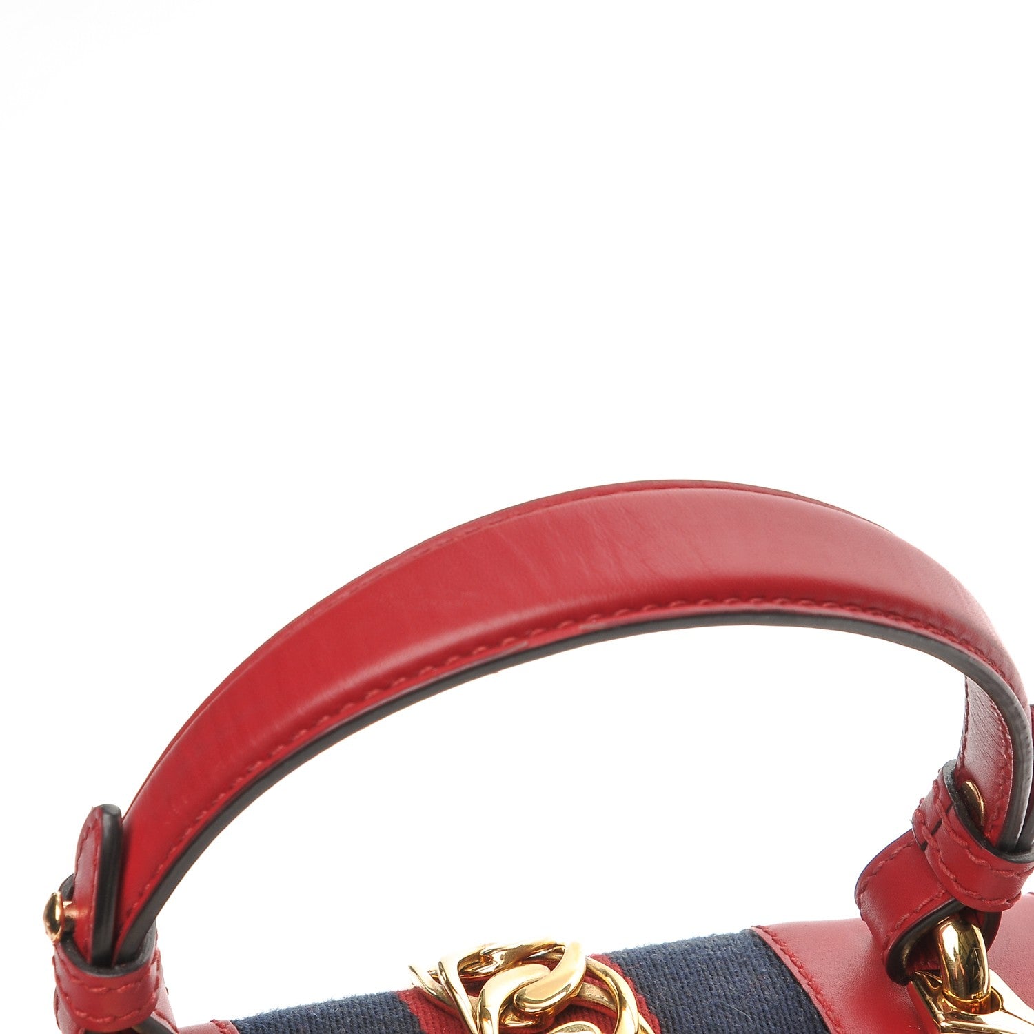 Gucci Calfskin Mini Sylvie Top Handle Bag Hibiscus Red 9 of 9