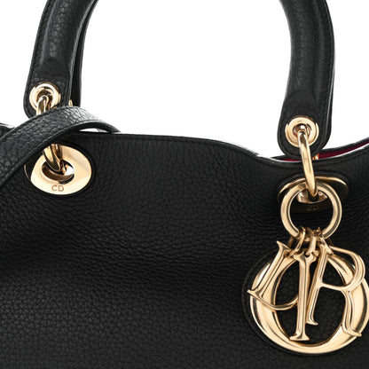 Christian Dior Bullcalf Medium Diorissimo Tote Black Rose Indien 9 of 13