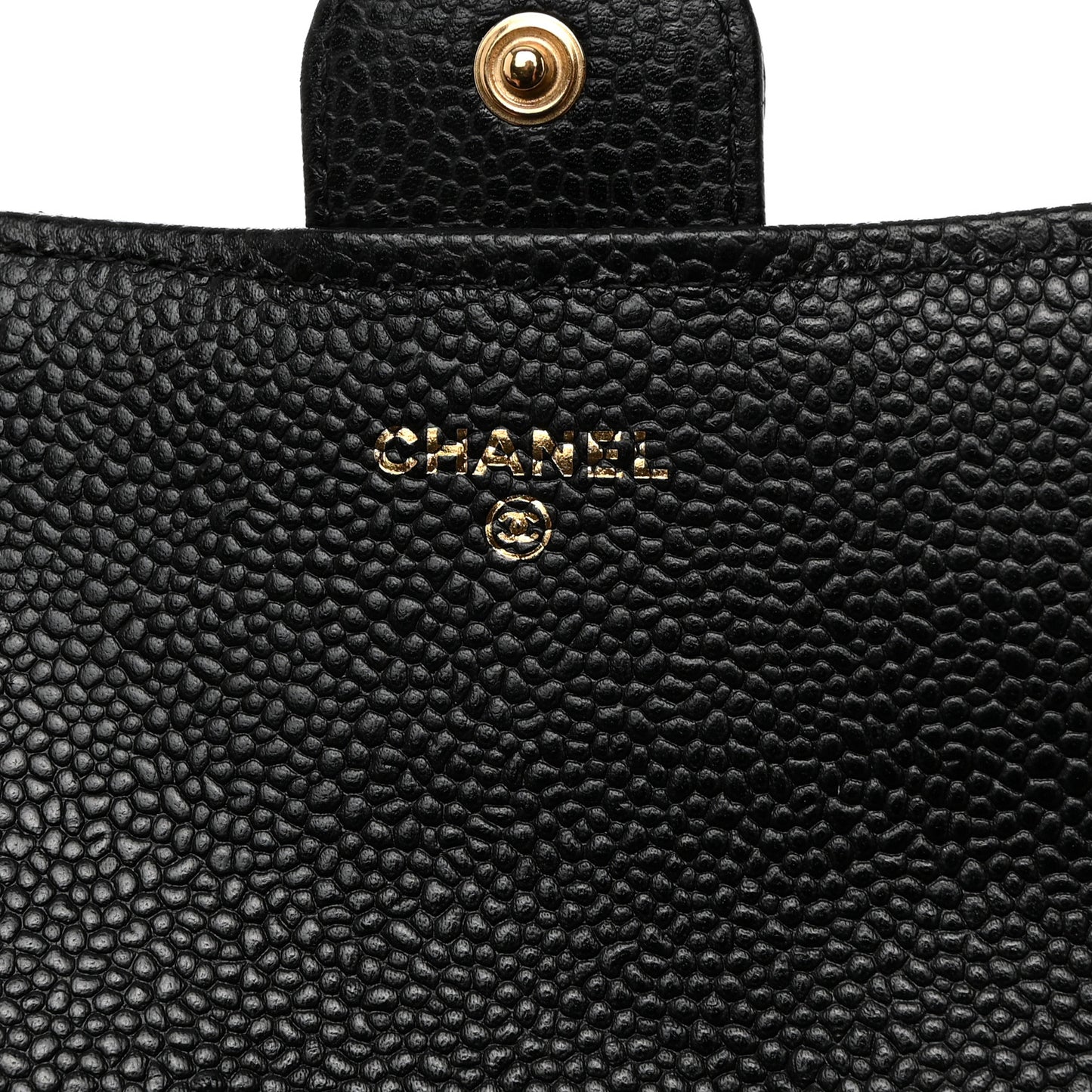 Caviar Quilted Large Gusset Flap Wallet Black