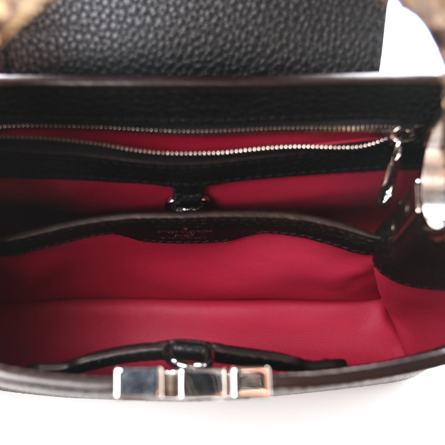 Taurillon Snakeskin Capucines BB Black